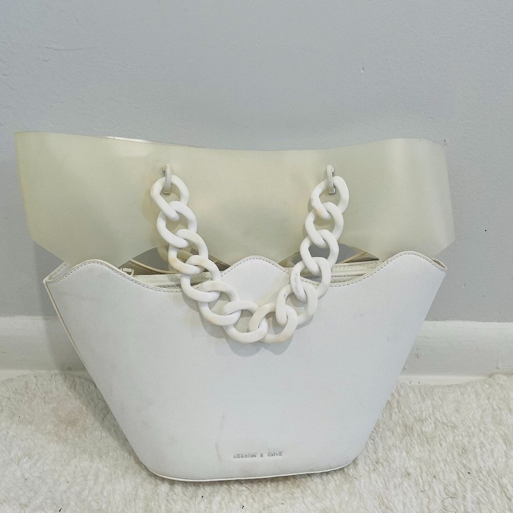 Charles & Keith Women's White Hand Bag